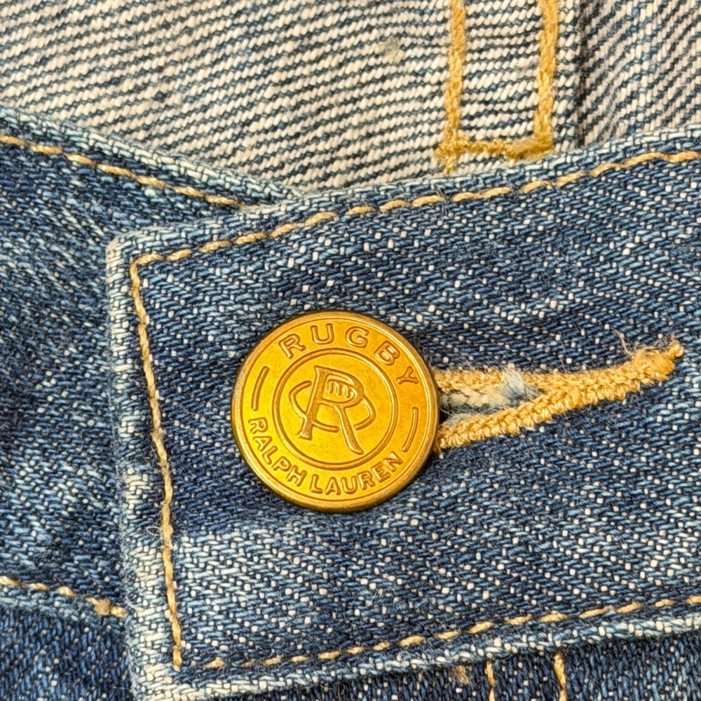Rugby Ralph Lauren Womens Bootcut Jeans Medium Wash Blue Distressed Size 29 Y2K - Picture 5 of 11